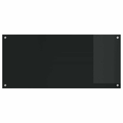 Küchenrückwand 2 pcs Schwarz 110 x 50 cm Gehärtetes Glas