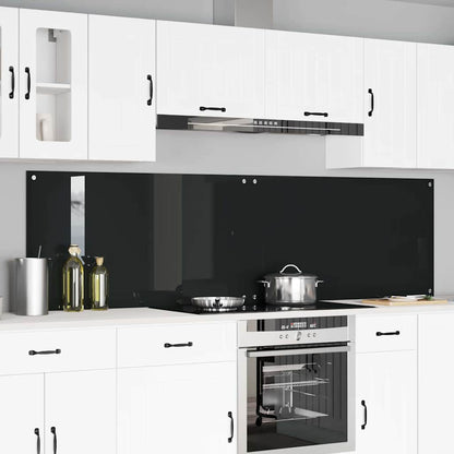 Küchenrückwand 2 pcs Schwarz 110 x 60 cm Gehärtetes Glas