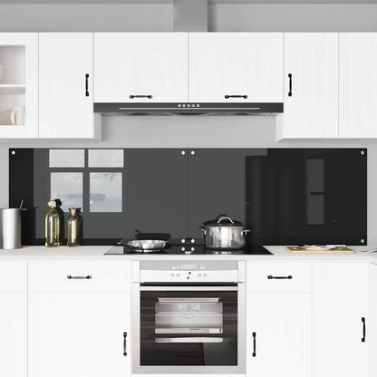 Küchenrückwand 2 pcs Schwarz 110 x 60 cm Gehärtetes Glas