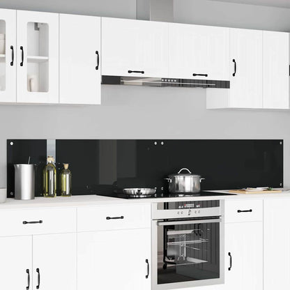 Küchenrückwand 2 pcs Schwarz 120 x 40 cm Gehärtetes Glas