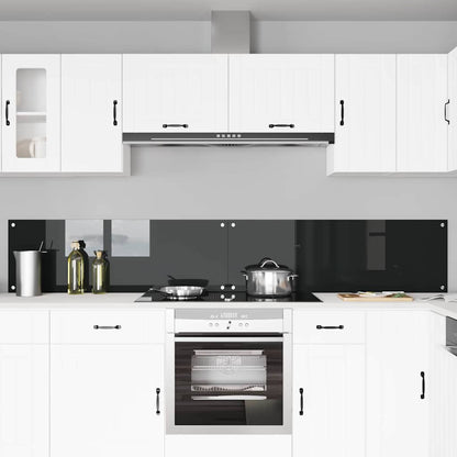 Küchenrückwand 2 pcs Schwarz 120 x 40 cm Gehärtetes Glas