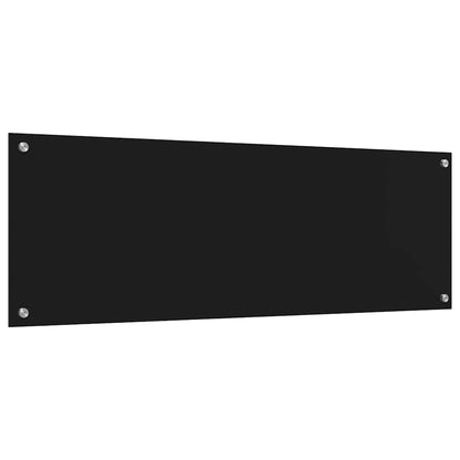 Küchenrückwand 2 pcs Schwarz 120 x 40 cm Gehärtetes Glas