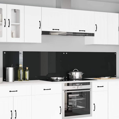 Küchenrückwand 2 pcs Schwarz 120 x 50 cm Gehärtetes Glas