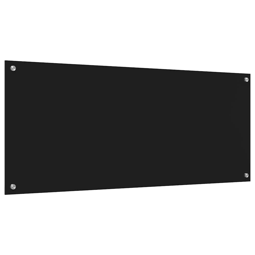 Küchenrückwand 2 pcs Schwarz 120 x 50 cm Gehärtetes Glas