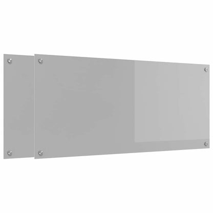 Küchenrückwand 2 pcs Hellgrau 110 x 50 cm Gehärtetes Glas