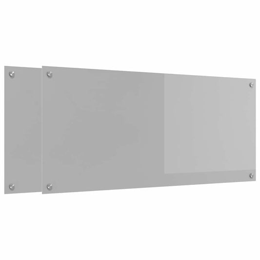 Küchenrückwand 2 pcs Hellgrau 110 x 50 cm Gehärtetes Glas