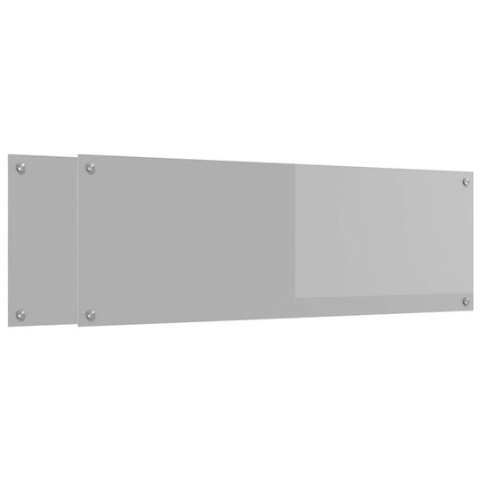 Küchenrückwand 2 pcs Hellgrau 120 x 40 cm Gehärtetes Glas