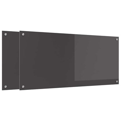 Küchenrückwand 2 pcs Dunkelgrau 110 x 50 cm Gehärtetes Glas