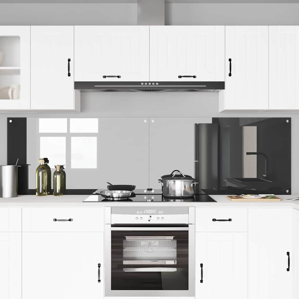 Küchenrückwand 2 pcs Dunkelgrau 110 x 60 cm Gehärtetes Glas