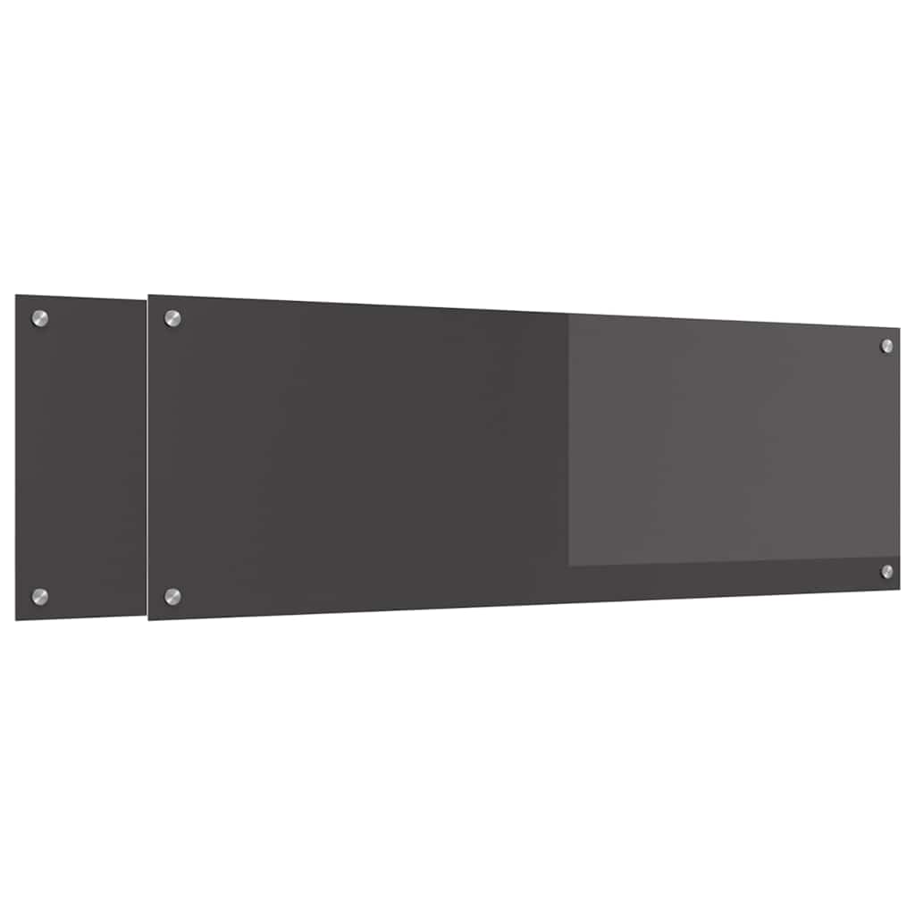 Küchenrückwand 2 pcs Dunkelgrau 120 x 40 cm Gehärtetes Glas