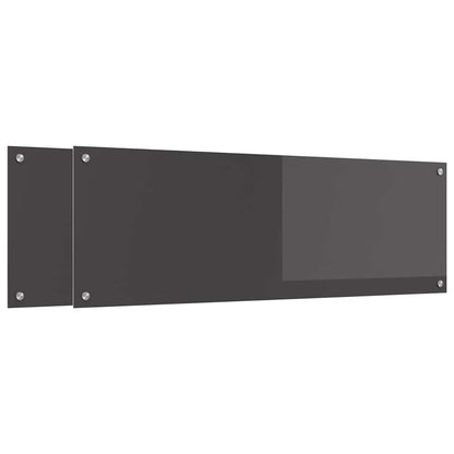 Küchenrückwand 2 pcs Dunkelgrau 120 x 40 cm Gehärtetes Glas