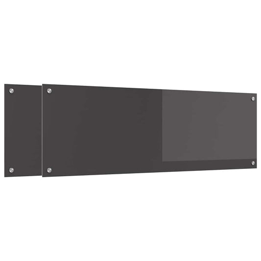 Küchenrückwand 2 pcs Dunkelgrau 120 x 40 cm Gehärtetes Glas
