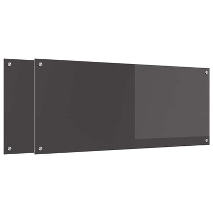 Küchenrückwand 2 pcs Dunkelgrau 120 x 50 cm Gehärtetes Glas