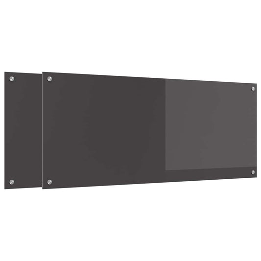 Küchenrückwand 2 pcs Dunkelgrau 120 x 50 cm Gehärtetes Glas