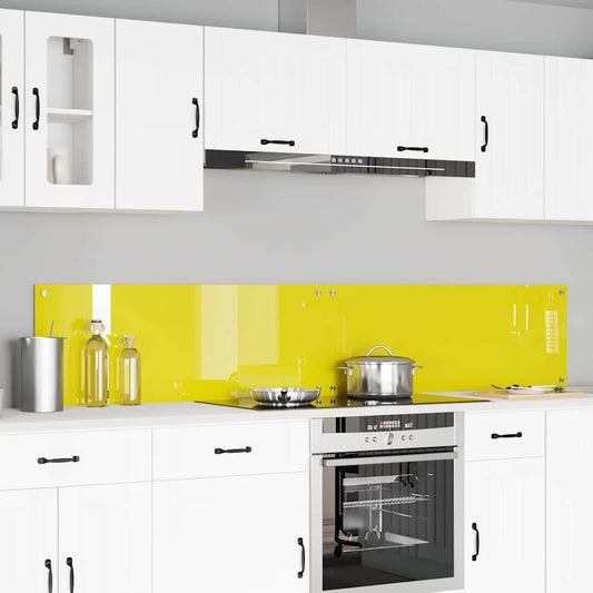 Küchenrückwand 2 pcs Gelb 110 x 40 cm Gehärtetes Glas