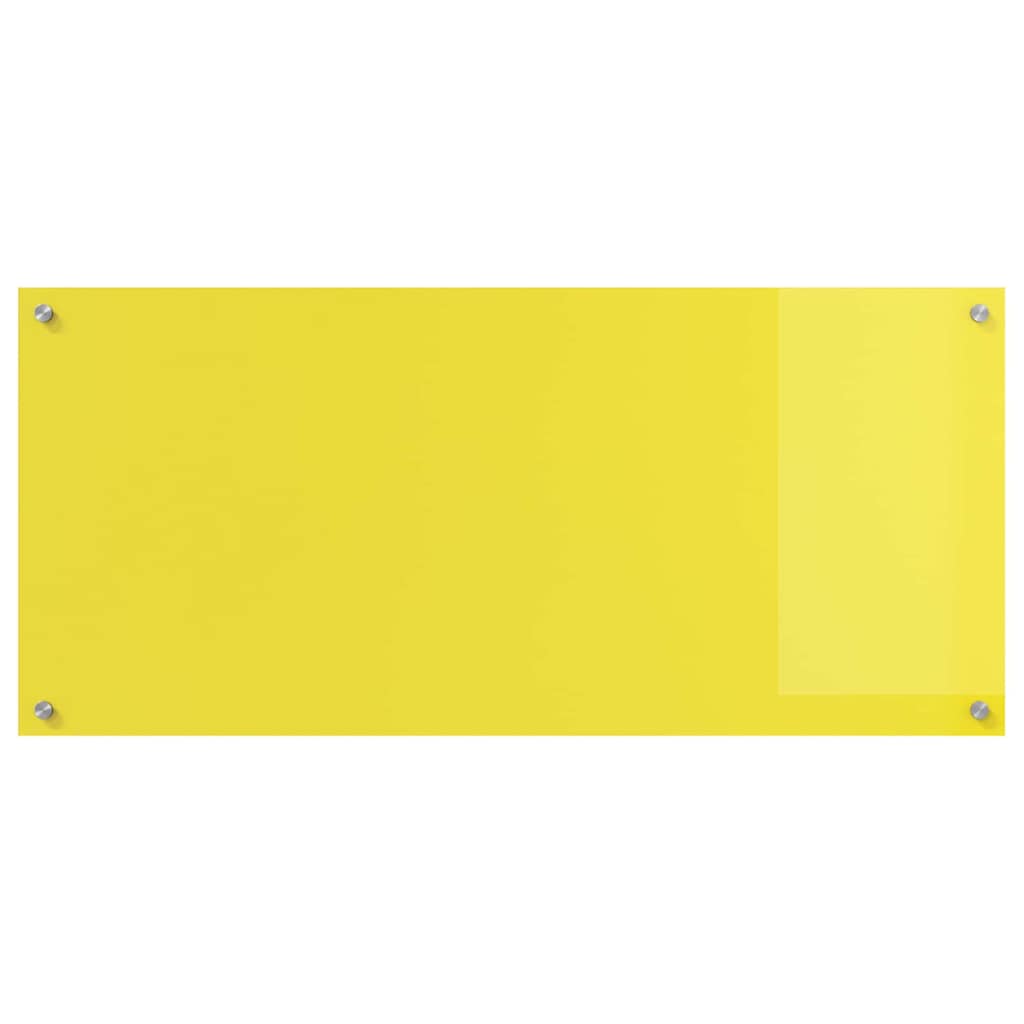 Küchenrückwand 2 pcs Gelb 110 x 50 cm Gehärtetes Glas