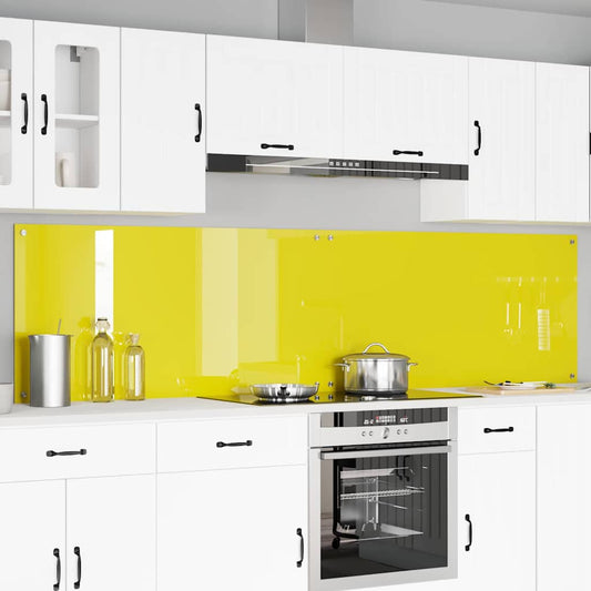 Küchenrückwand 2 pcs Gelb 120 x 60 cm Gehärtetes Glas