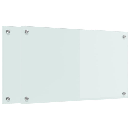 Küchenrückwand 2 pcs Weiß 70 x 40 x 0.8 cm Gehärtetes Glas