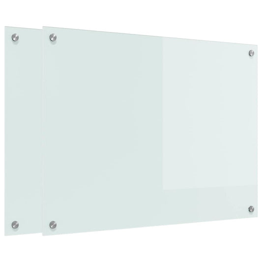Küchenrückwand Weiß 80 x 60 x 0.8 cm Gehärtetes Glas