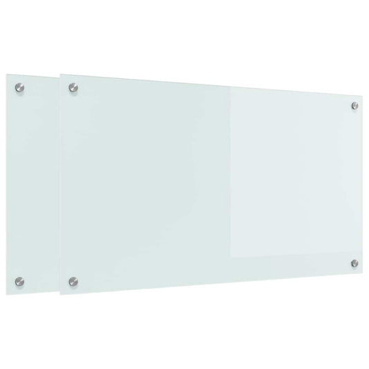 Küchenrückwand Weiß 90 x 50 x 0.8 cm Gehärtetes Glas