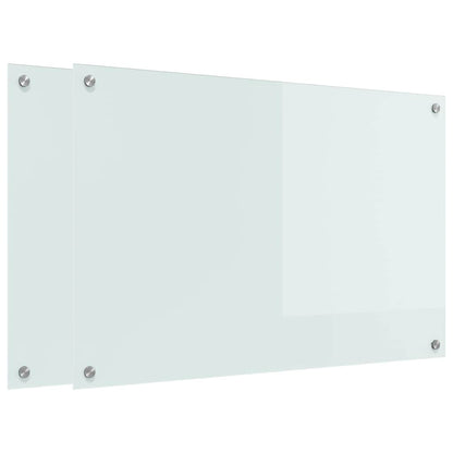Küchenrückwand Weiß 90 x 60 x 0.8 cm Gehärtetes Glas