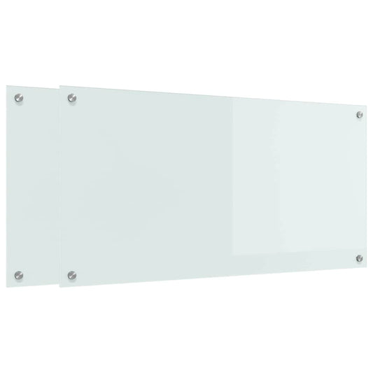 Küchenrückwand Weiß 100 x 50 x 0.8 cm Gehärtetes Glas