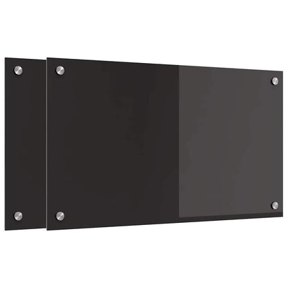 Küchenrückwand Schwarz 70 x 40 x 0.8 cm Gehärtetes Glas