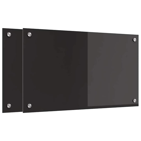 Küchenrückwand Schwarz 70 x 40 x 0.8 cm Gehärtetes Glas
