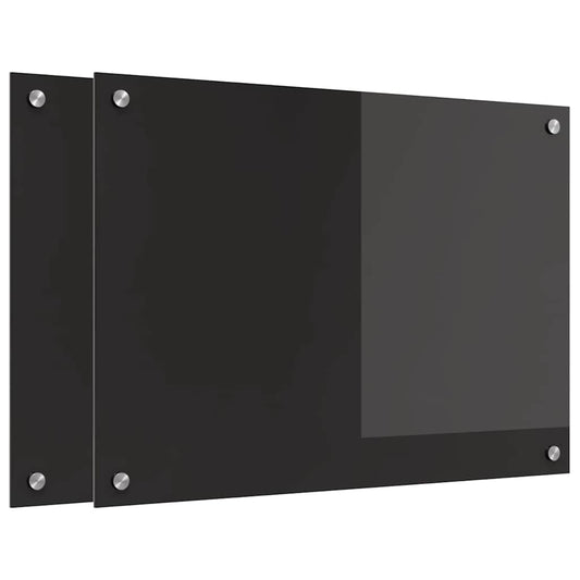 Küchenrückwand Schwarz 70 x 50 x 0.8 cm Gehärtetes Glas