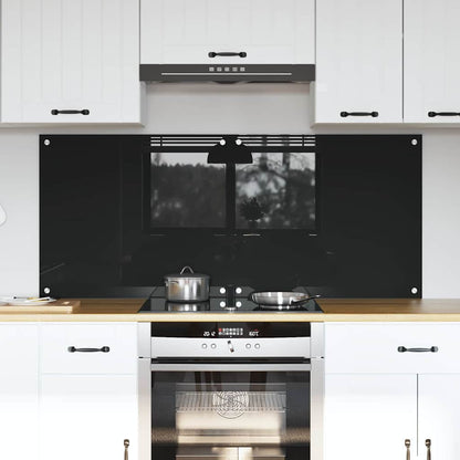 Küchenrückwand Schwarz 70 x 60 x 0.8 cm Gehärtetes Glas
