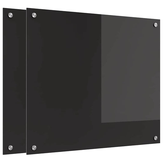 Küchenrückwand Schwarz 70 x 60 x 0.8 cm Gehärtetes Glas
