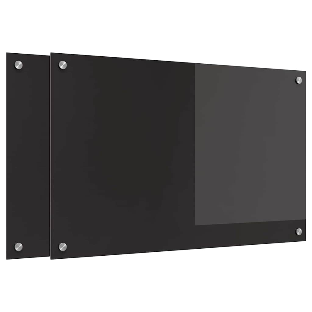 Küchenrückwand Schwarz 80 x 50 x 0.8 cm Gehärtetes Glas