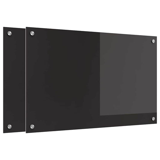 Küchenrückwand Schwarz 80 x 50 x 0.8 cm Gehärtetes Glas