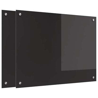Küchenrückwand Schwarz 80 x 60 x 0.8 cm Gehärtetes Glas