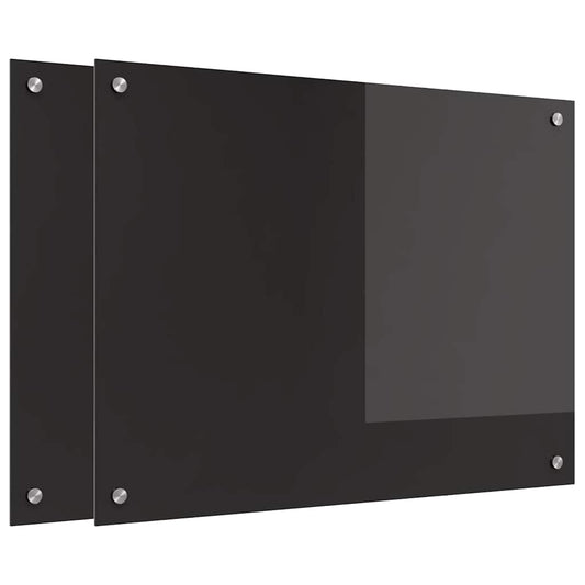 Küchenrückwand Schwarz 80 x 60 x 0.8 cm Gehärtetes Glas