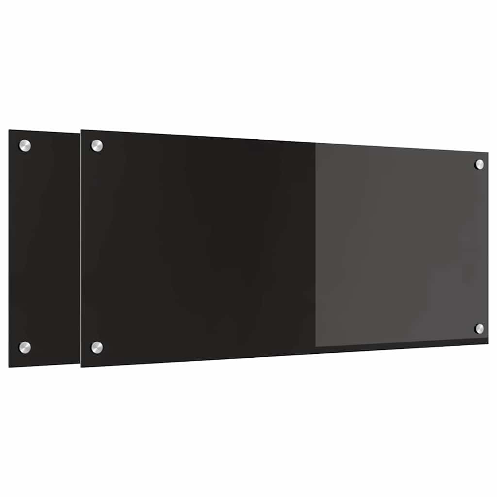 Küchenrückwand Schwarz 90 x 40 x 0.8 cm Gehärtetes Glas