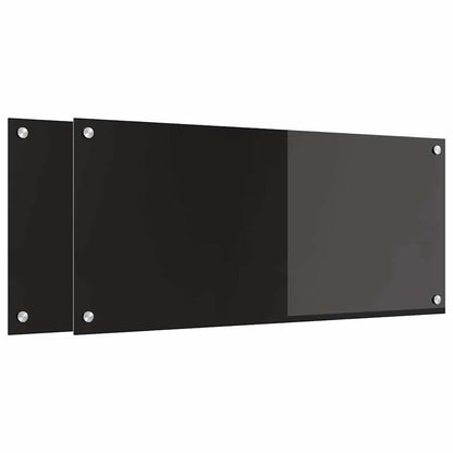 Küchenrückwand Schwarz 90 x 40 x 0.8 cm Gehärtetes Glas