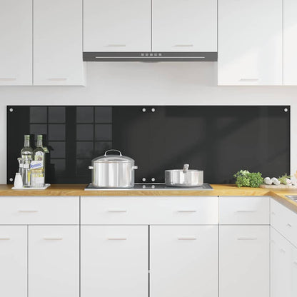 Küchenrückwand Schwarz 90 x 50 x 0.8 cm Gehärtetes Glas