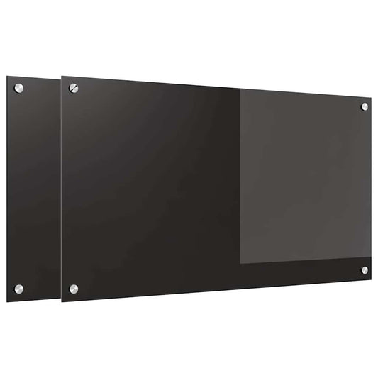 Küchenrückwand Schwarz 90 x 50 x 0.8 cm Gehärtetes Glas