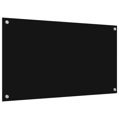Küchenrückwand Schwarz 90 x 50 x 0.8 cm Gehärtetes Glas