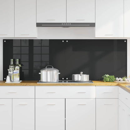 Küchenrückwand Schwarz 90 x 60 x 0.8 cm Gehärtetes Glas