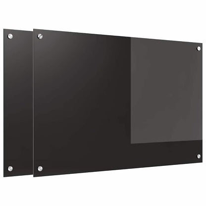 Küchenrückwand Schwarz 90 x 60 x 0.8 cm Gehärtetes Glas