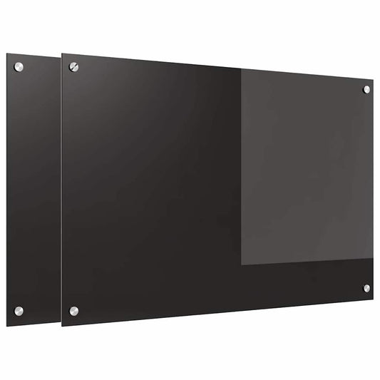 Küchenrückwand Schwarz 90 x 60 x 0.8 cm Gehärtetes Glas