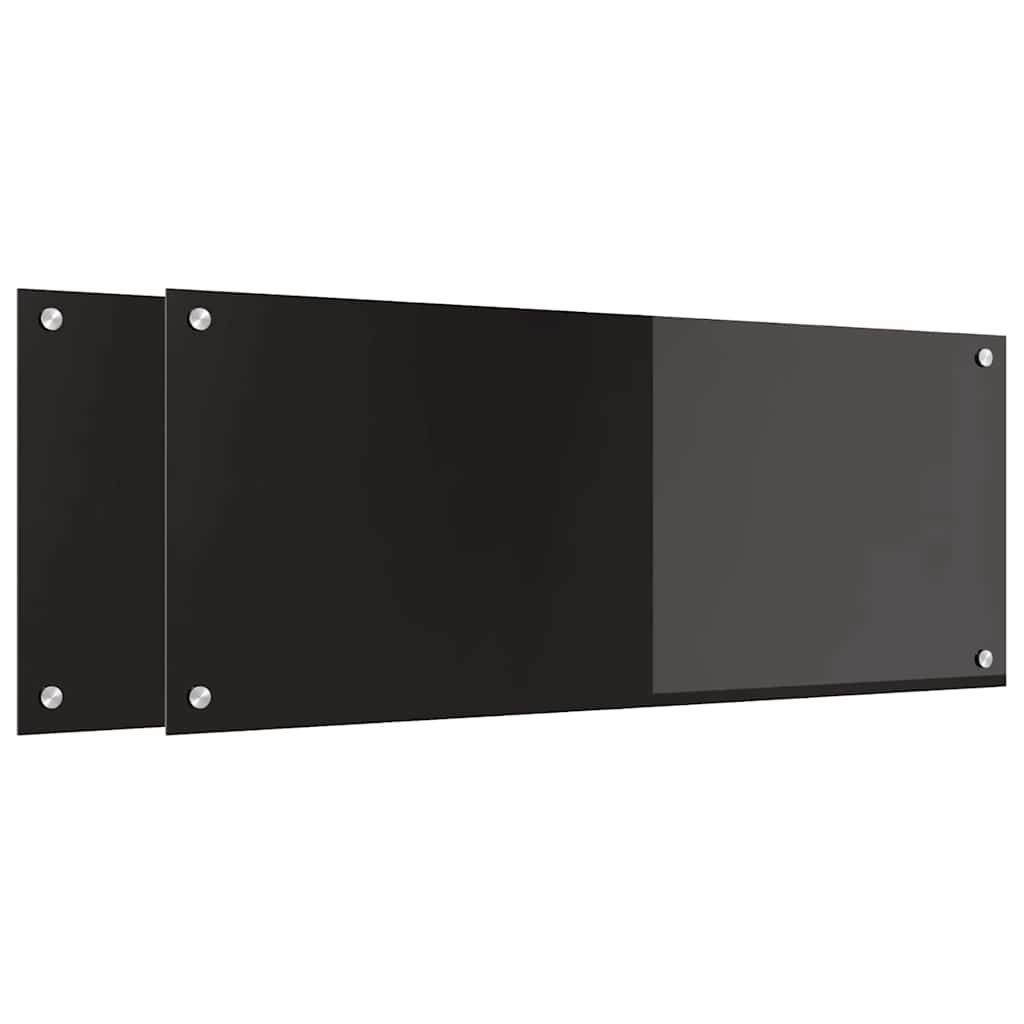 Küchenrückwand Schwarz 100 x 40 x 0.8 cm Gehärtetes Glas