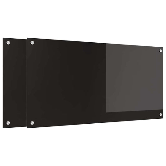 Küchenrückwand Schwarz 100 x 50 x 0.8 cm Gehärtetes Glas