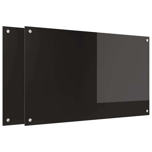 Küchenrückwand Schwarz 100 x 60 x 0.8 cm Gehärtetes Glas