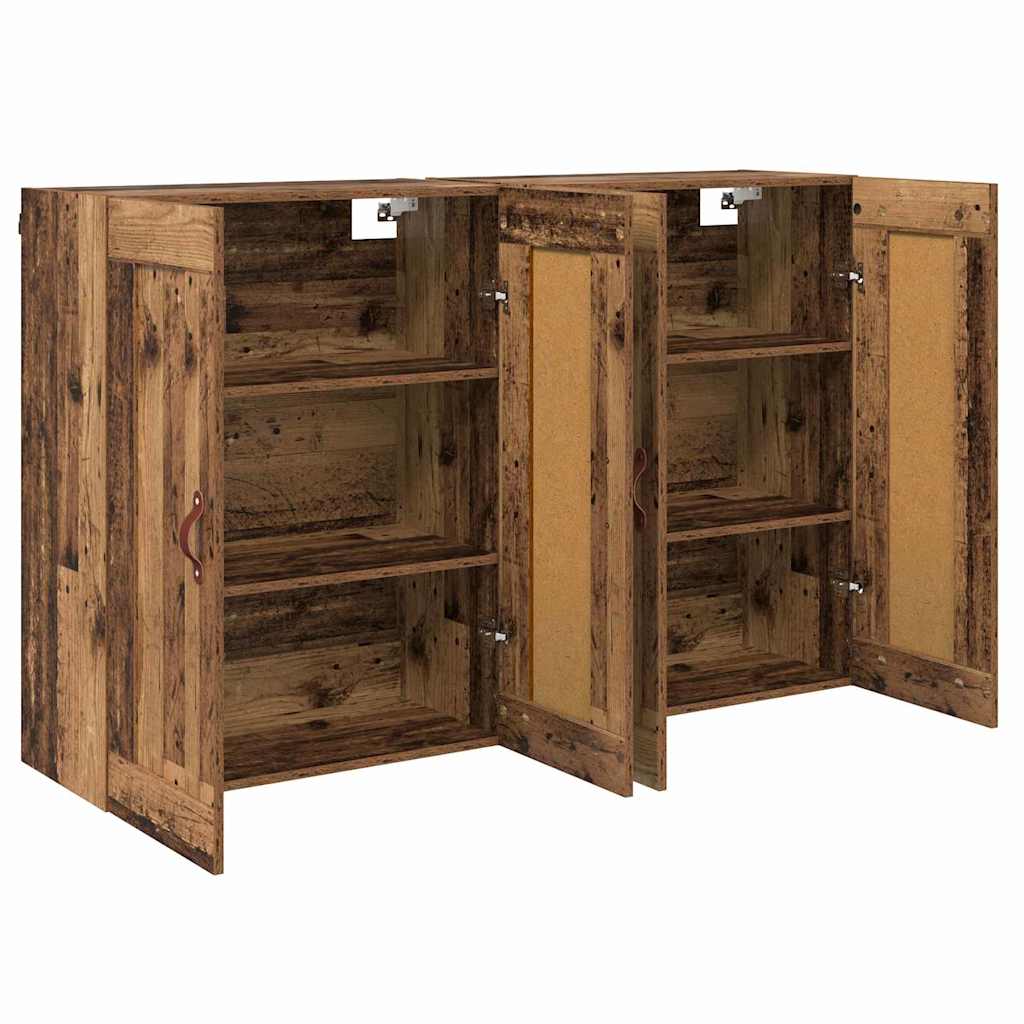 Wandmontierter Schrank 2 pcs Altholz 69,5 x 34 x 90 cm