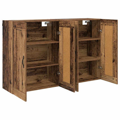Wandmontierter Schrank 2 pcs Altholz 69,5 x 34 x 90 cm