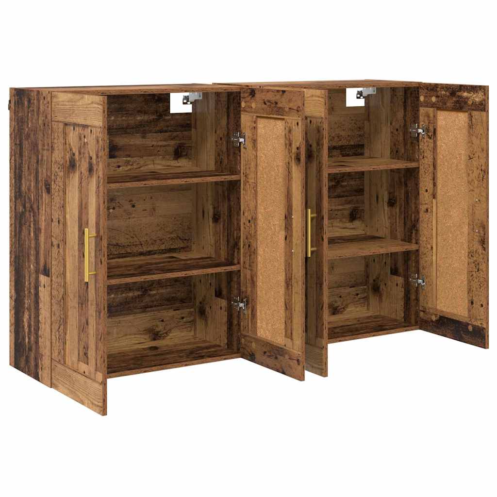 Wandmontierter Schrank 2 pcs Altholz 69,5 x 34 x 90 cm