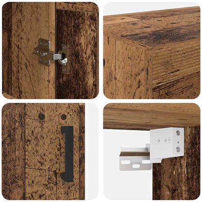 Wandmontierter Schrank 2 pcs Altholz 69,5 x 34 x 90 cm